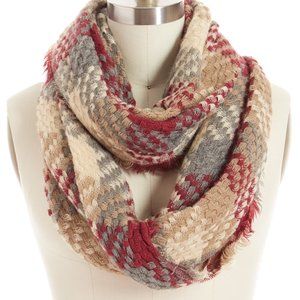 Checkered Woven Infinity Scarf